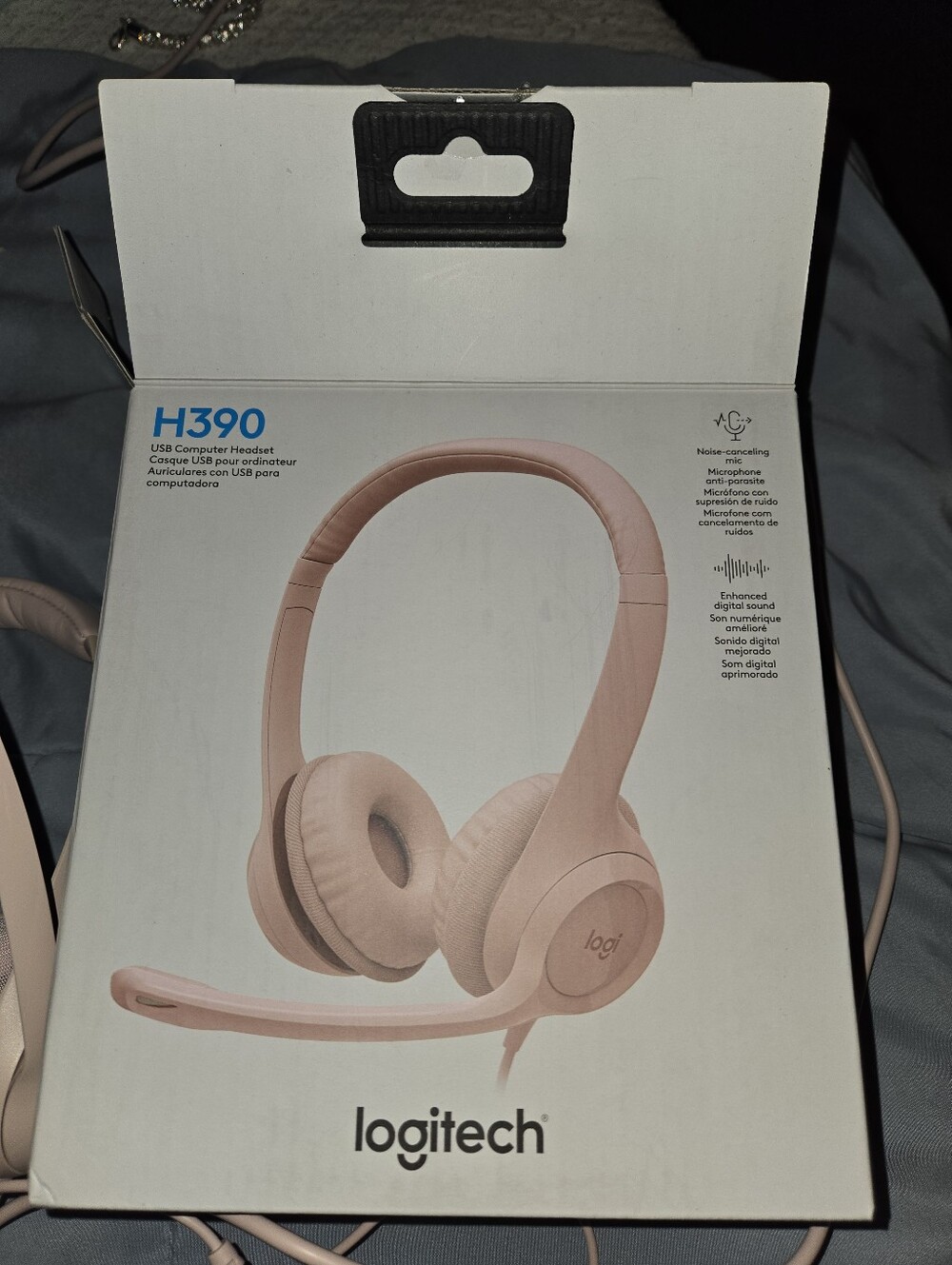 Logitech H390 Pink Over the Ear Headset Used Twice Clean W Box